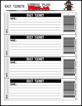 ticket out the door printable