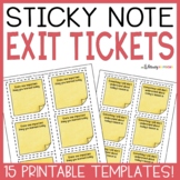 Exit Ticket Templates | 15 Sticky Note Exit Slips | All Subjects