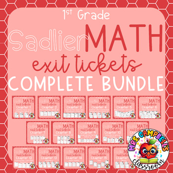 Preview of Exit Tickets - 1st Grade Sadlier Math Chapters 1-16 Complete BUNDLE