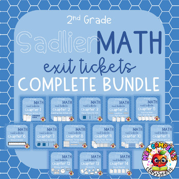 Preview of Exit Tickets - 2nd Grade Sadlier Math Chapters 1-14 Complete BUNDLE