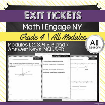 Preview of Exit Tickets + Answer Keys | Math - 4th Grade (All Modules) BUNDLE