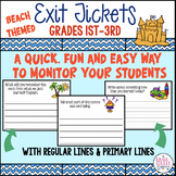 Exit Tickets End of Year Beach Themed