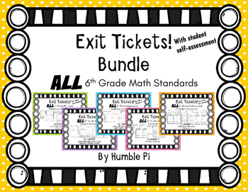Preview of Exit Tickets Bundle-All 6th Grade Math Standards