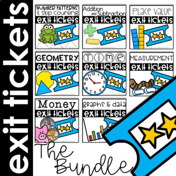 Preview of Exit Tickets Bundle for the Year First Grade