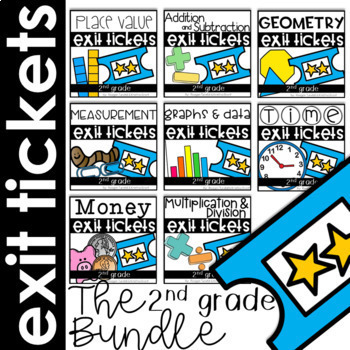 Preview of Exit Tickets Bundle for the Year Second Grade