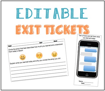 Exit Tickets *EDITABLE* by Science with Malen | Teachers ...