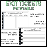 Exit Tickets - For Any Subject - Printable