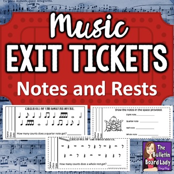 Preview of Music Exit Tickets NOTES and RESTS