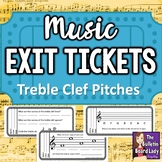 Music Exit Tickets TREBLE CLEF PITCHES