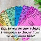 Exit Tickets - Great Formative Assessment - For ANY Subject!!!