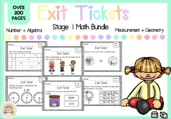 Preview of Exit Tickets Math Bundle Stage 1