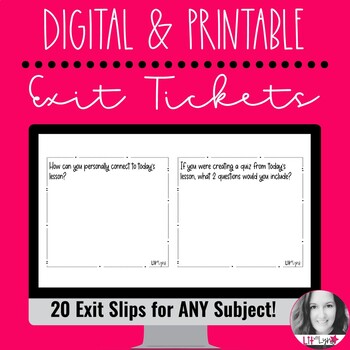 Preview of Exit Tickets - Passes for ANY Subject - Digital, Printable, & Easel Compatible