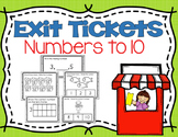 Numbers 1-10: Kindergarten Exit Tickets/ Quick Checks
