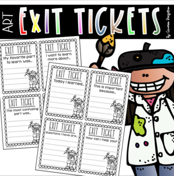 Preview of Exit Tickets Student Understanding Activity Cards Slips Art Open Ended EDITABLE