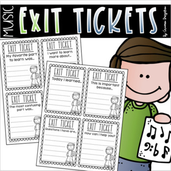 Preview of Exit Tickets Student Understanding Activity Cards Slips Music EDITABLE