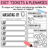 Exit Tickets and Plenaries For Any Subject