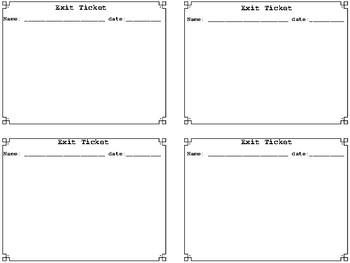 exit ticket template teaching resources teachers pay teachers