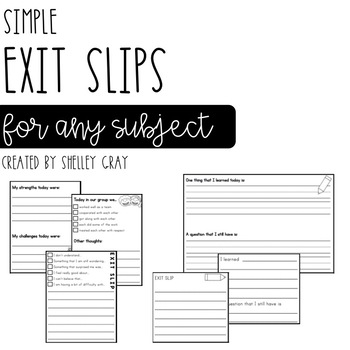 Preview of Exit Tickets for Any Subject