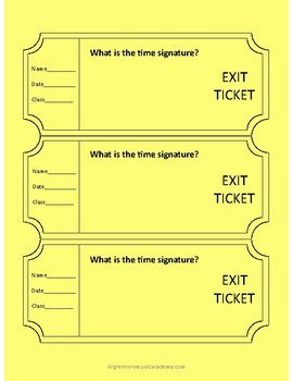 Editable Exit Tickets for Band & Orchestra by Dr Grennors Music Academy