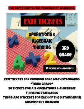 Preview of Exit Tickets for Common Core Math Standards - Operations & Algebraic Thinking