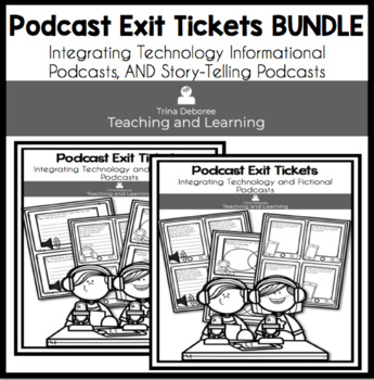 Preview of Exit Tickets for Podcasts | Fiction & Nonfiction Bundle | Print Version