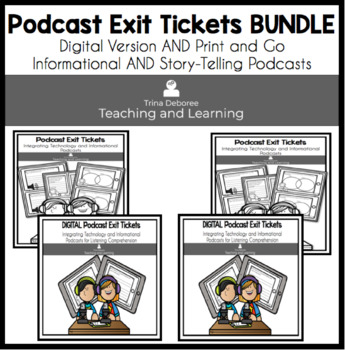 Preview of Exit Tickets for Podcasts | Fiction & Nonfiction | Print and Digital Bundle