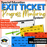 Exit Tickets for Progress Monitoring CVCE Words on IEP Goa