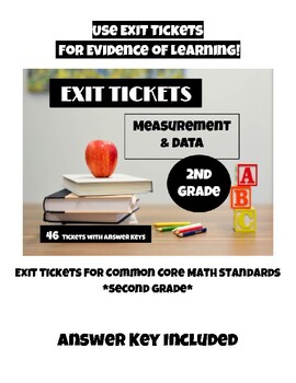 Preview of Exit Tickets for Second Grade Common Core Math Standards - Measurement & Data
