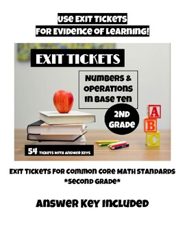 Preview of Exit Tickets for Second Grade - Numbers & Operations in Base Ten