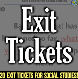 Exit Tickets for Social Studies | 20 Versatile Exit Ticket