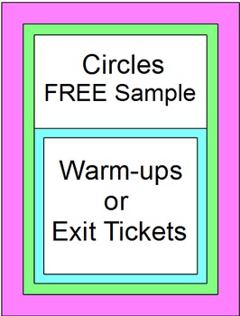 Preview of Circles - Exit Tickets (Sample)