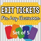 Exit Tickets or Exit Passes for Any Classroom