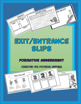 Preview of Exit and Entrance Slips: Formative Assessment: Middle School and High School