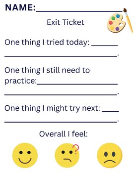 Preview of Exit ticket for primary students