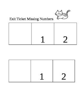 Preview of Exit ticket missing numbers 1-5