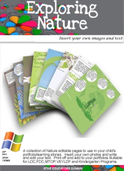 Preview of EYLF Exlporing Nature editable pack