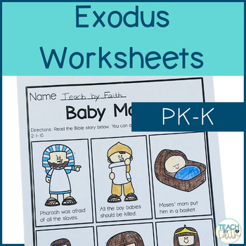 Preview of Moses and the Exodus Bible Lesson Worksheets for Preschool and Kindergarten