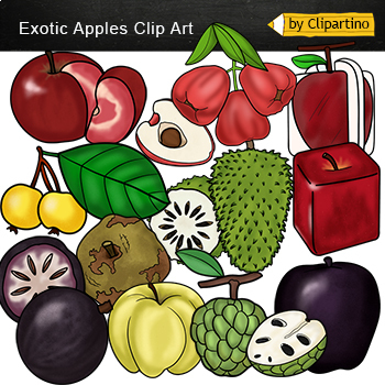 Preview of Exotic apples clip art Commercial use