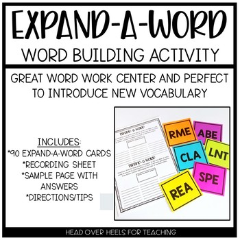 Preview of Expand-a-Word {Vocabulary Word Building Activity}