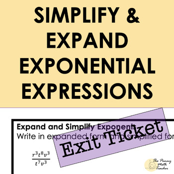 Preview of Expand and Simplify Exponents EXIT TICKET + WARM UP