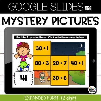 Preview of Expanded Form {2 digit} Google Slides™ Mystery Pictures