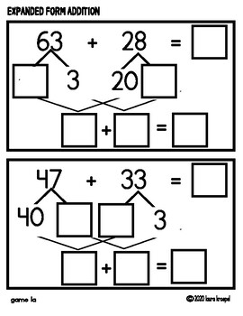 Expanded Form Addition Game/Number Bond Addition (2 and 3 digit)