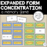 Expanded Form Concentration: A Memory Matching Game!