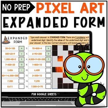 Preview of Expanded Form Digital Resource | Halloween Math Activity