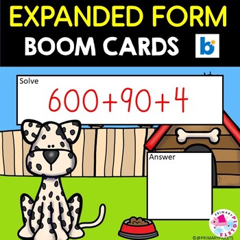 Preview of Expanded Form Math Boom Cards #1