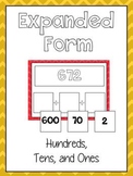 Expanded Form Math File Folder Game - Place Value Hundreds
