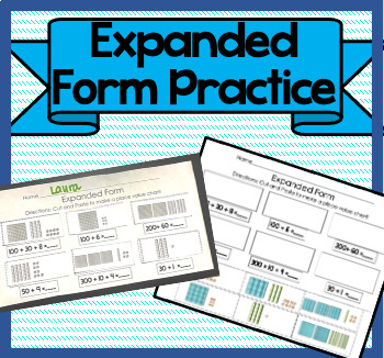 Preview of Expanded Form Place Value Cut & Paste