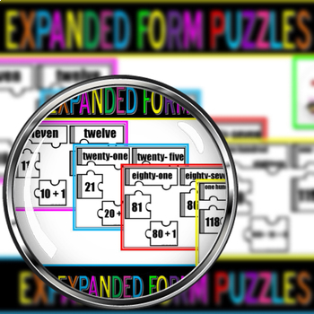 Preview of Expanded Form | Place Value Puzzles | Math Center