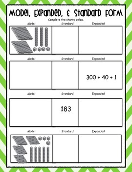 expanded form posters worksheets common core aligned