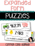 Expanded Form Puzzles 5.NBT.3 Whole Numbers and Decimals